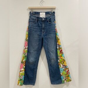 Mother Superior The Dazzler Shift Unique Patchwork Wide Leg Jeans Size 26